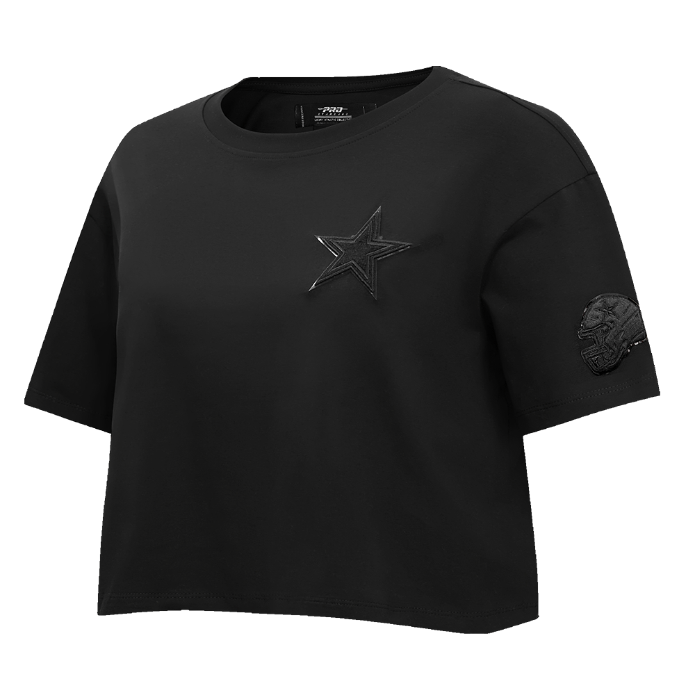 NFL DALLAS COWBOYS TRIPLE BLACK WOMEN'S BOXY TEE (TRIPLE BLACK)