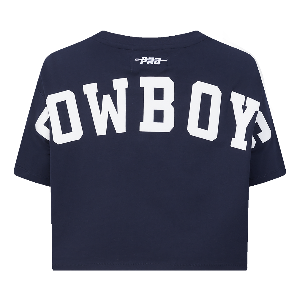 NFL DALLAS COWBOYS WINGSPAN WOMEN'S SINGLE JERSEY BOXY TEE (MIDNIGHT NAVY)
