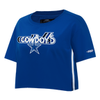 NFL DALLAS COWBOYS RETRO ELEVATION WOMEN'S SINGLE JERSEY BOXY TEE (DODGER BLUE)