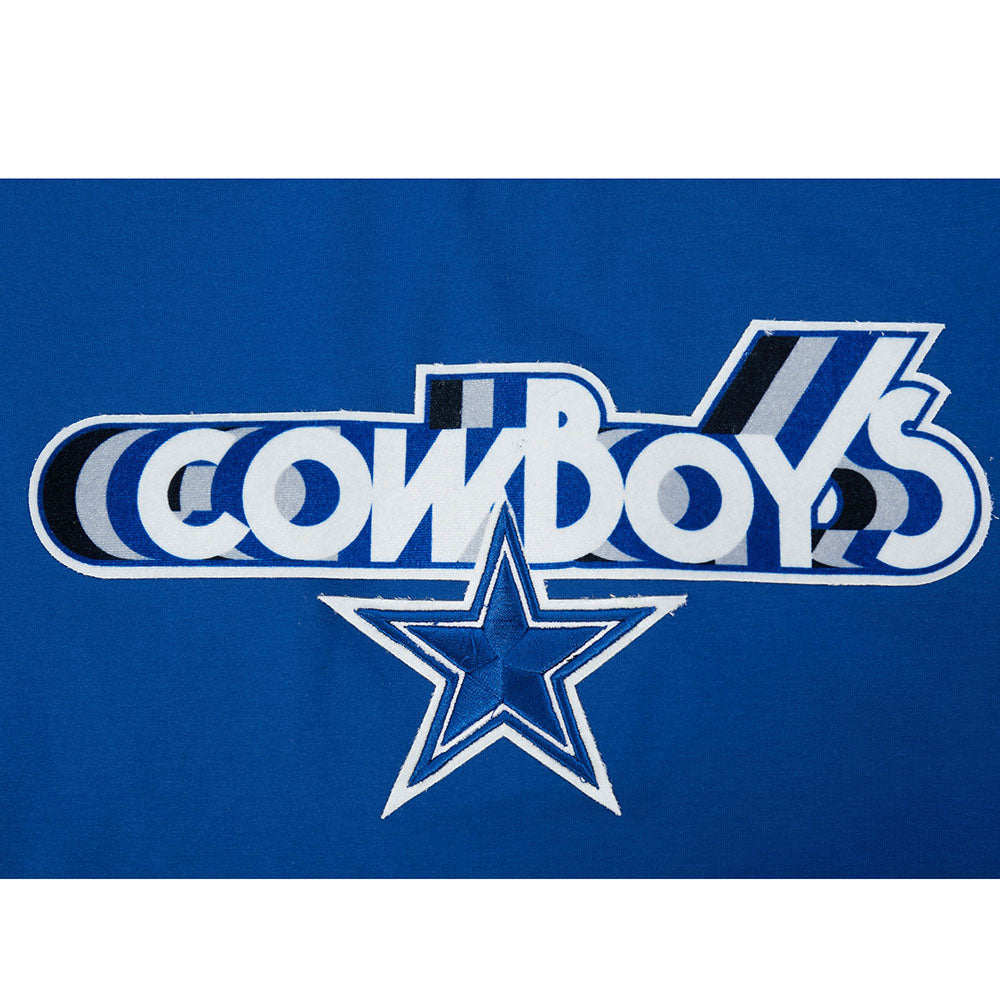NFL DALLAS COWBOYS RETRO ELEVATION WOMEN'S SINGLE JERSEY BOXY TEE (DODGER BLUE)