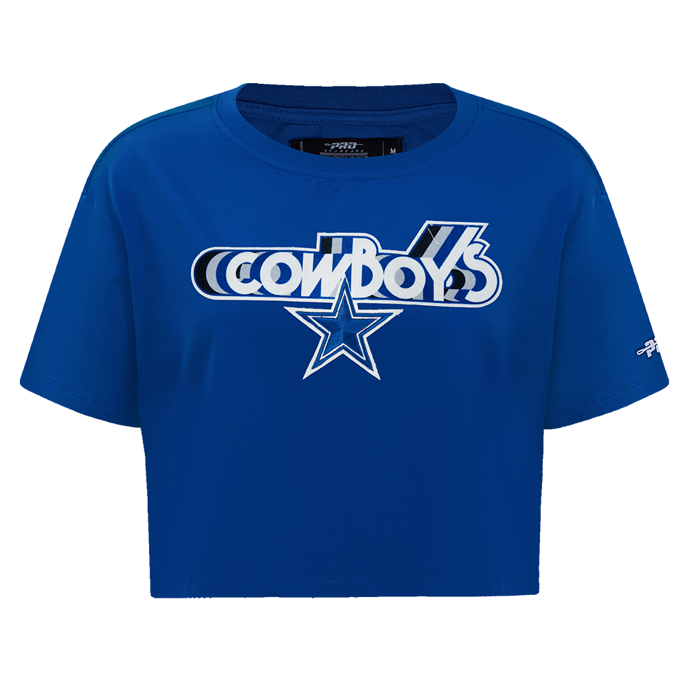 NFL DALLAS COWBOYS RETRO ELEVATION WOMEN'S SINGLE JERSEY BOXY TEE (DODGER BLUE)
