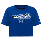 NFL DALLAS COWBOYS RETRO ELEVATION WOMEN'S SINGLE JERSEY BOXY TEE (DODGER BLUE)