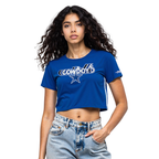 NFL DALLAS COWBOYS RETRO ELEVATION WOMEN'S SINGLE JERSEY BOXY TEE (DODGER BLUE)