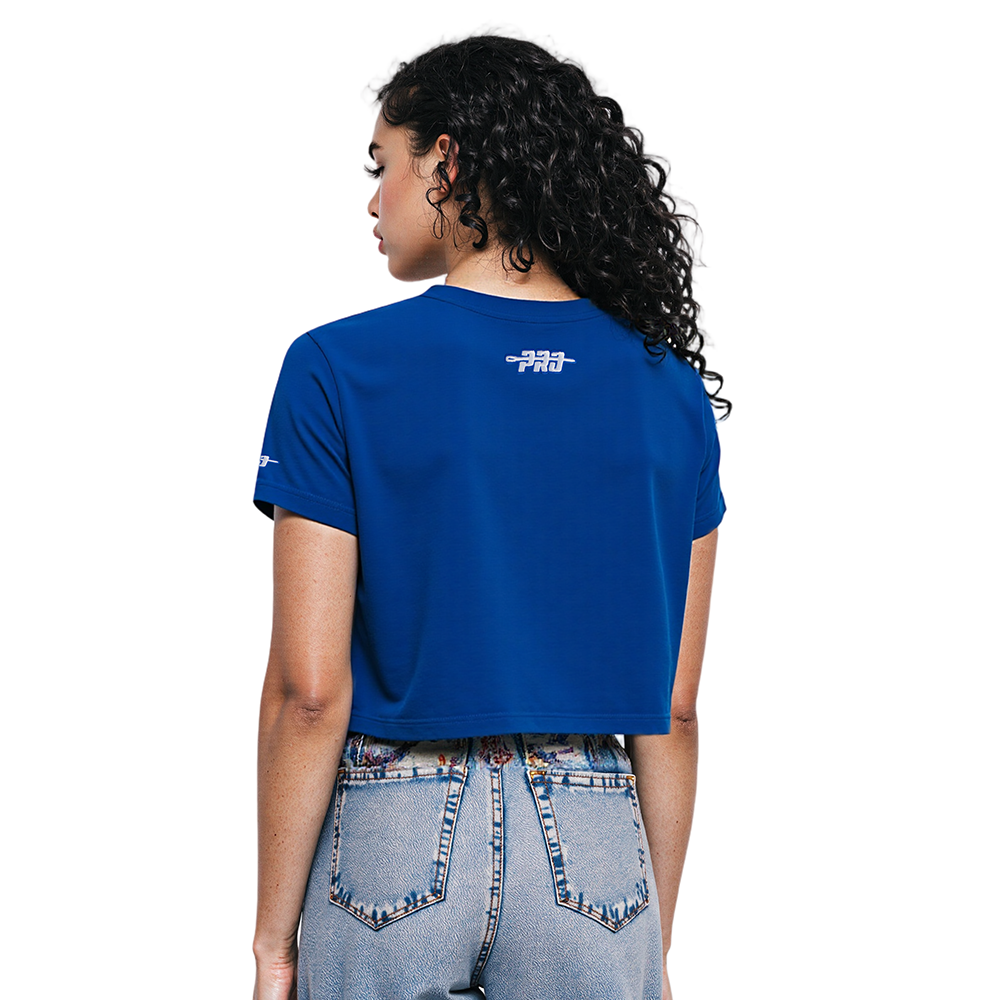 NFL DALLAS COWBOYS RETRO ELEVATION WOMEN'S SINGLE JERSEY BOXY TEE (DODGER BLUE)