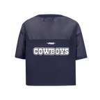 NFL DALLAS COWBOYS SHEER INFLUENCE T-SHIRT TRANSPARENT À COUPE CARRÉE POUR FEMME (MARINE MINUIT)