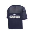 NFL DALLAS COWBOYS SHEER INFLUENCE T-SHIRT TRANSPARENT À COUPE CARRÉE POUR FEMME (MARINE MINUIT)