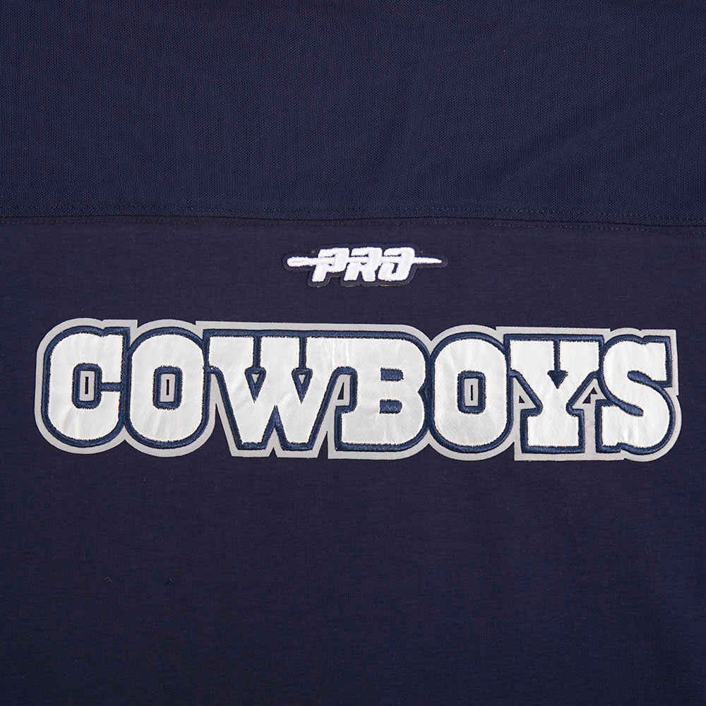 NFL DALLAS COWBOYS SHEER INFLUENCE T-SHIRT TRANSPARENT À COUPE CARRÉE POUR FEMME (MARINE MINUIT)