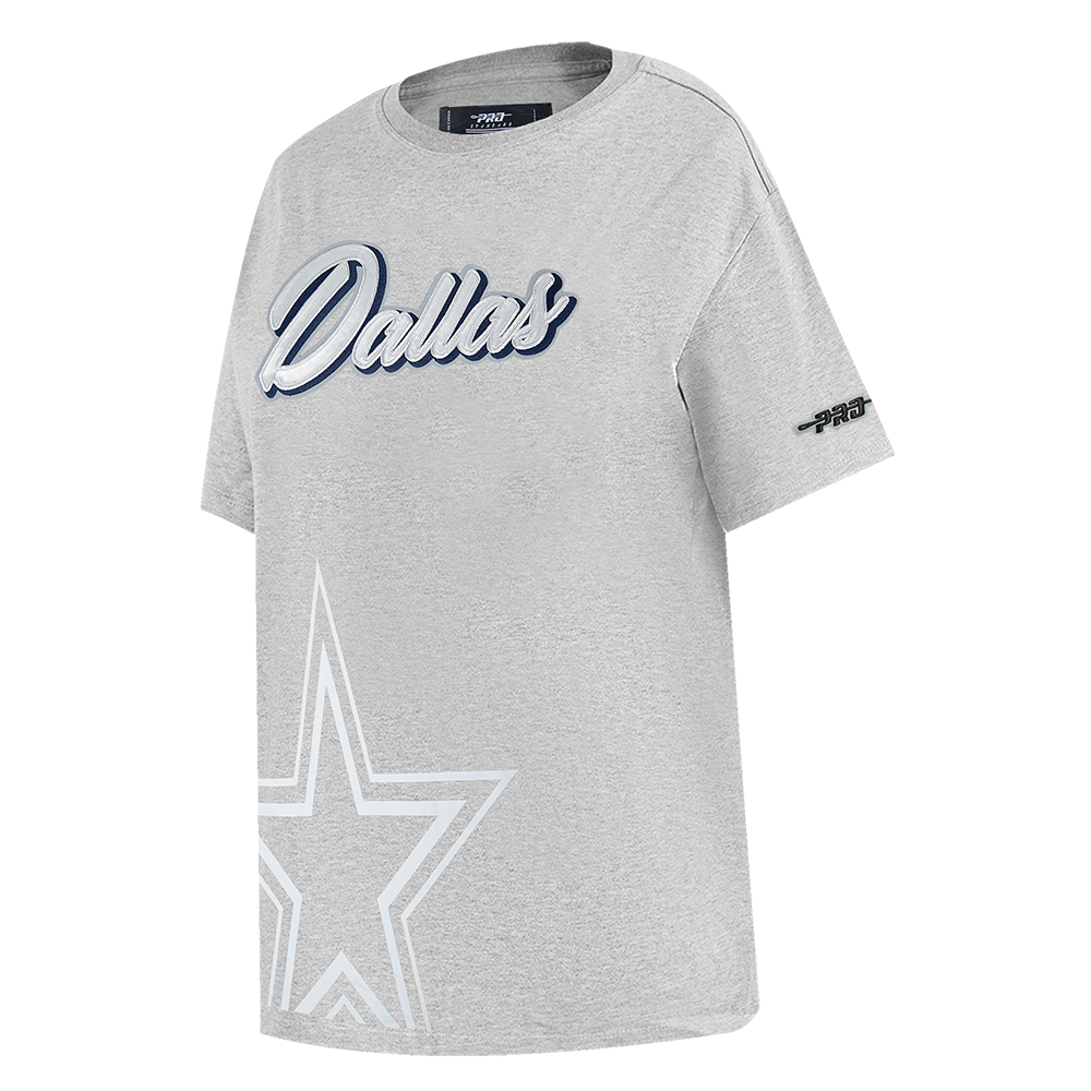 NFL DALLAS COWBOYS SHEER INFLUENCE T-SHIRT DE COUPE BOYFRIEND POUR FEMME (GRIS CHINÉ)