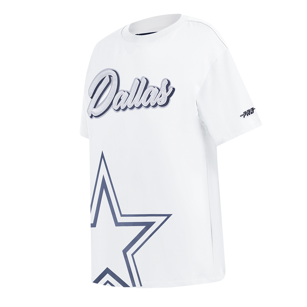 NFL DALLAS COWBOYS SHEER INFLUENCE WOMEN'S BOYFRIEND TEE (WHITE)