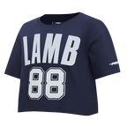 NFL DALLAS COWBOYS CEE DEE LAMB #88 CLASSIC PNN WOMEN'S SJ BOXY TEE (MIDNIGHT NAVY)