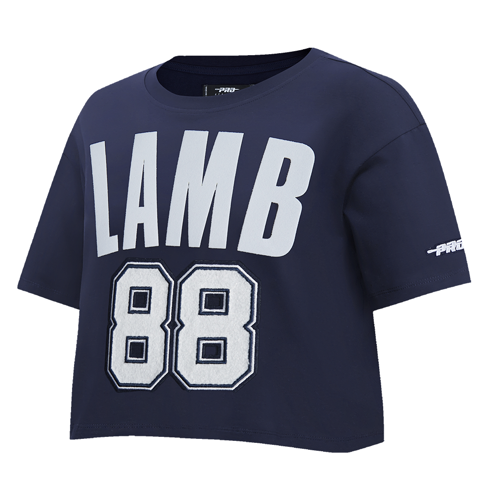 NFL DALLAS COWBOYS CEE DEE LAMB #88 CLASSIC PNN WOMEN'S SJ BOXY TEE (MIDNIGHT NAVY)