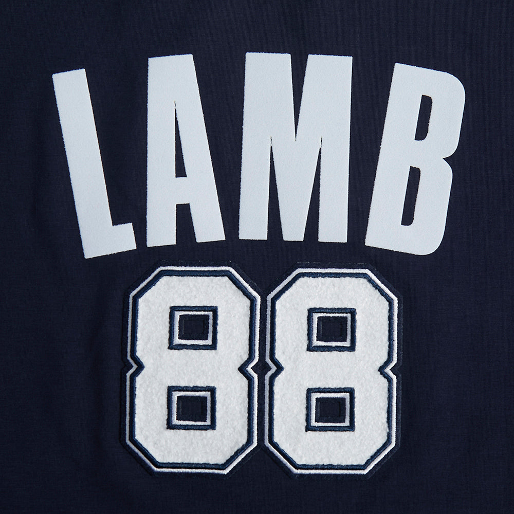 NFL DALLAS COWBOYS CEE DEE LAMB #88 CLASSIC PNN WOMEN'S SJ BOXY TEE (MIDNIGHT NAVY)