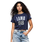 NFL DALLAS COWBOYS CEE DEE LAMB #88 CLASSIC PNN WOMEN'S SJ BOXY TEE (MIDNIGHT NAVY)
