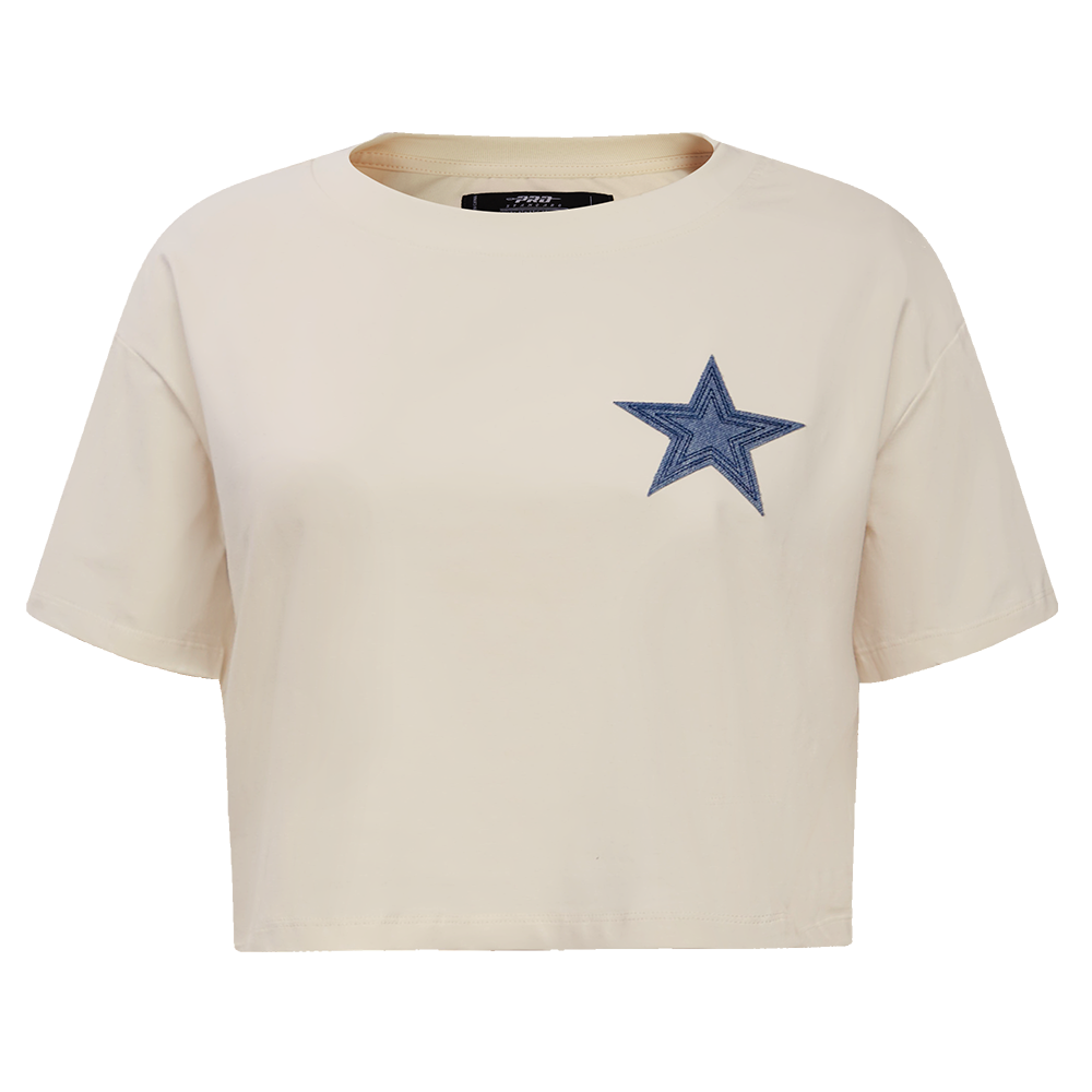 NFL DALLAS COWBOYS VARSITY BLUES T-SHIRT À COUPE CARRÉE POUR FEMME (LIN)