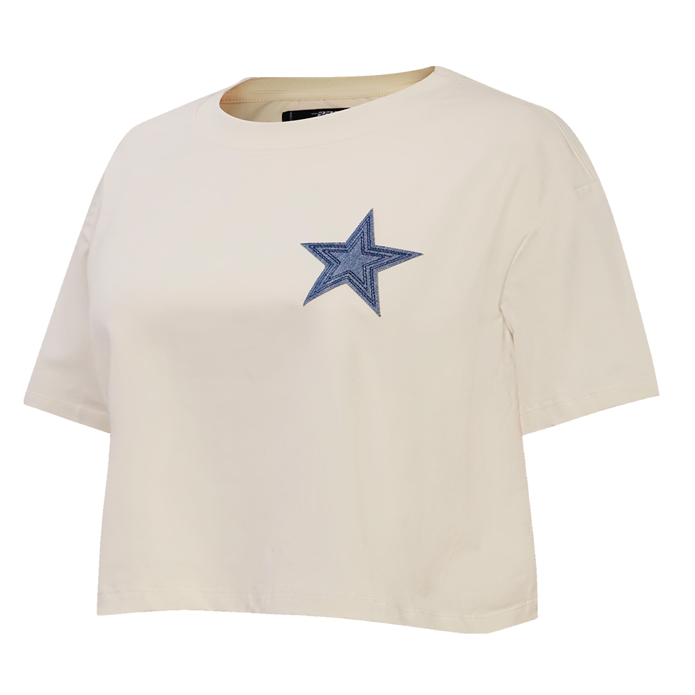 NFL DALLAS COWBOYS VARSITY BLUES T-SHIRT À COUPE CARRÉE POUR FEMME (LIN)