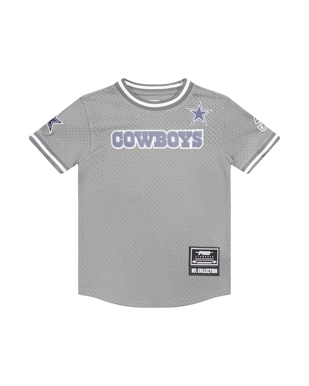 NFL DALLAS COWBOYS CLASSIC BIG BOY'S SHORT SLEEVE MESH TEE (GRAY)