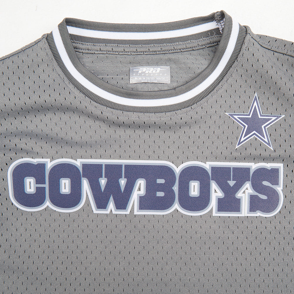 NFL DALLAS COWBOYS CLASSIC BIG BOY'S SHORT SLEEVE MESH TEE (GRAY)