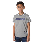 NFL DALLAS COWBOYS CLASSIC BIG BOY'S SHORT SLEEVE MESH TEE (GRAY)