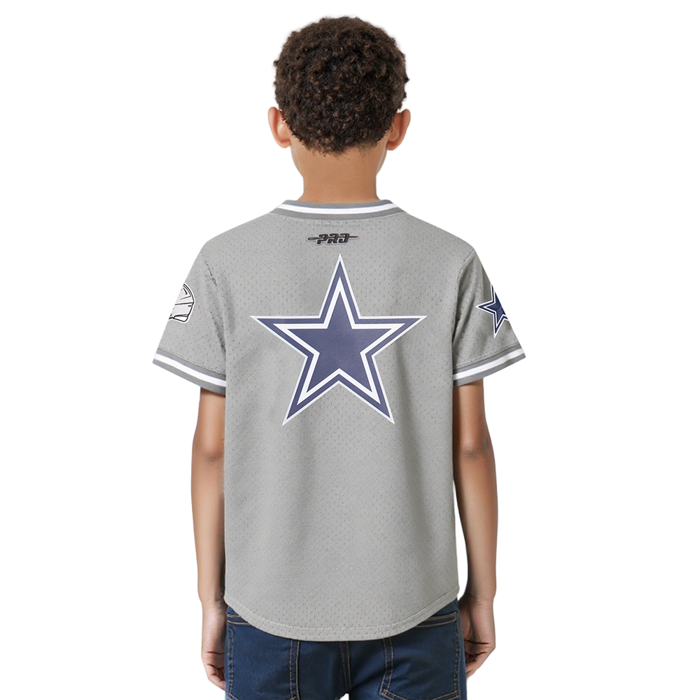 NFL DALLAS COWBOYS CLASSIC BIG BOYS SHORT SLEEVE MESH TEE (GRAY)
