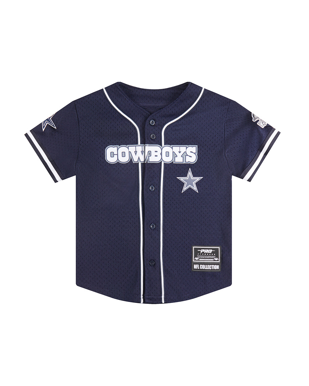 NFL DALLAS COWBOYS CLASSIC BIG BOY'S MESH BUTTON DOWN SHIRT (MIDNIGHT NAVY)