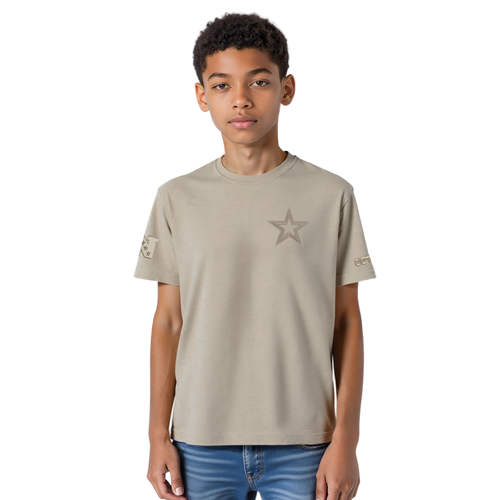 NFL DALLAS COWBOYS NEUTRAL T-SHIRT À MANCHES COURTES POUR GARÇON JUNIOR (TAUPE)