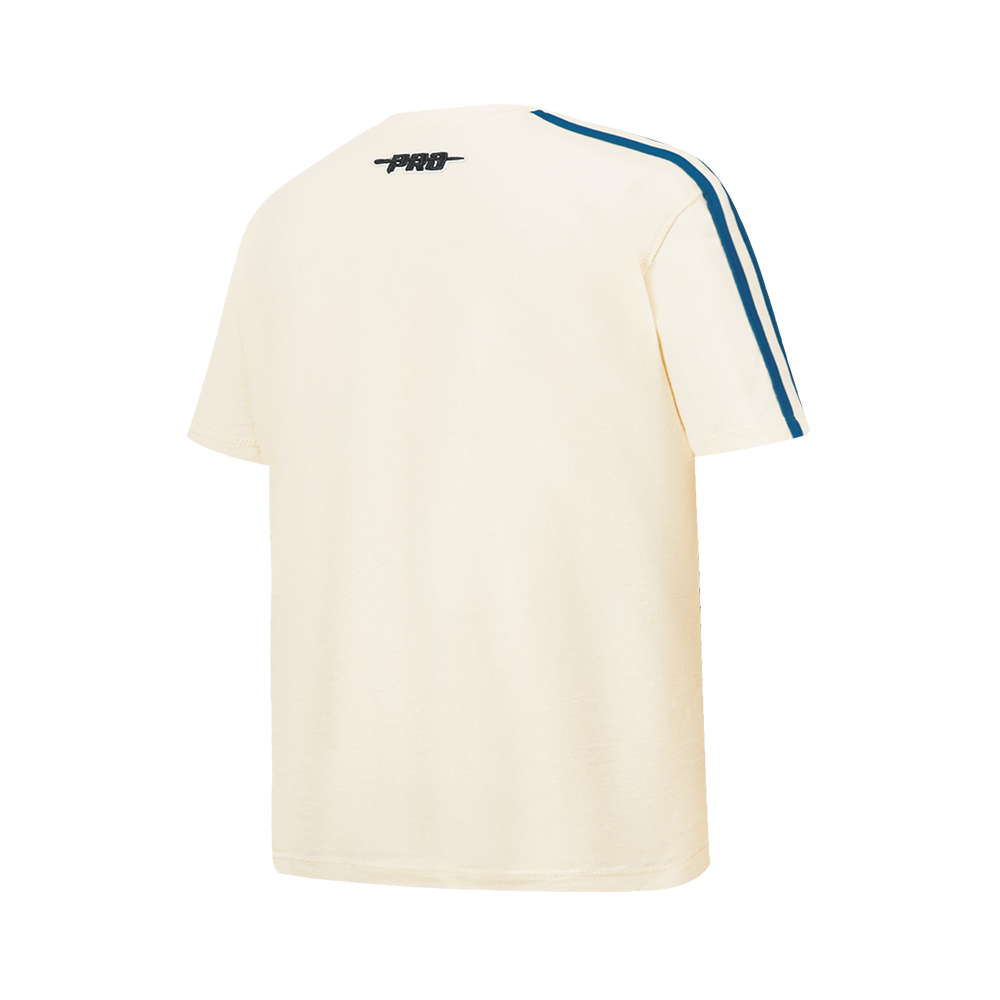 NFL DALLAS COWBOYS RETRO CLASSICS T-SHIRT À BANDES À MANCHES COURTES POUR GARÇON JUNIOR (COQUILLE D'ŒUF/BLEU DODGER)