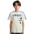 NFL DALLAS COWBOYS RETRO CLASSICS T-SHIRT À BANDES À MANCHES COURTES POUR GARÇON JUNIOR (COQUILLE D'ŒUF/BLEU DODGER)
