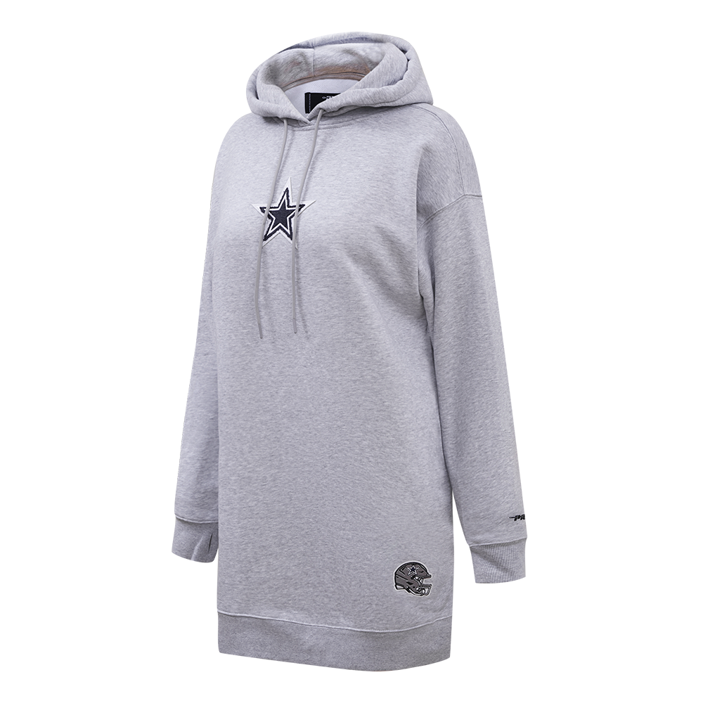 NFL DALLAS COWBOYS CLASSIC WOMEN'S FLC HOODIE DRESS (HEATHER GREY)
