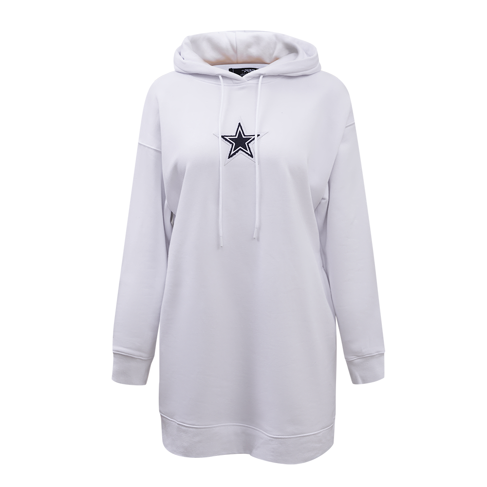 NFL DALLAS COWBOYS CLASSIC ROBE À CAPUCHON EN MOLLETON POUR FEMME (BLANC)