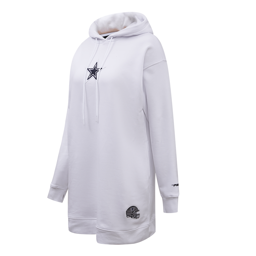NFL DALLAS COWBOYS CLASSIC WOMEN'S FLC HOODIE DRESS (WHITE)