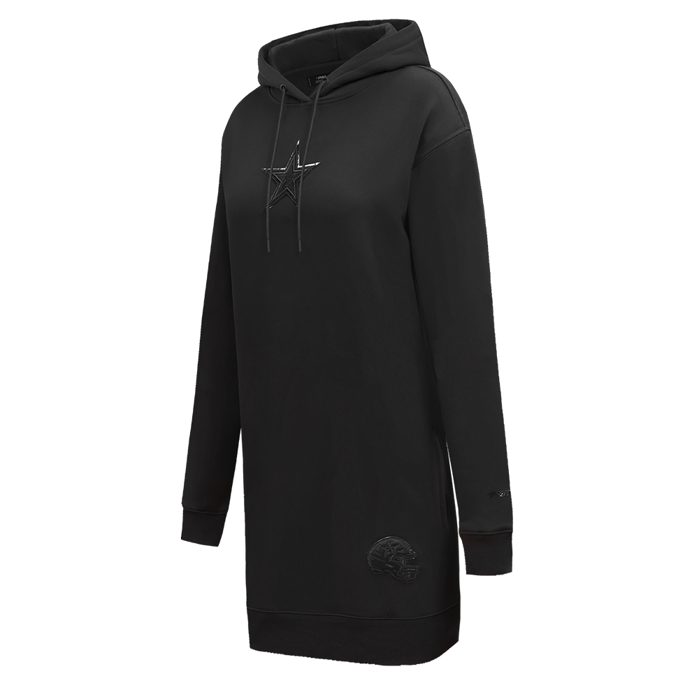 NFL DALLAS COWBOYS TRIPLE BLACK WOMEN'S FLC HOODIE DRESS (TRIPLE BLACK WOMEN'S)