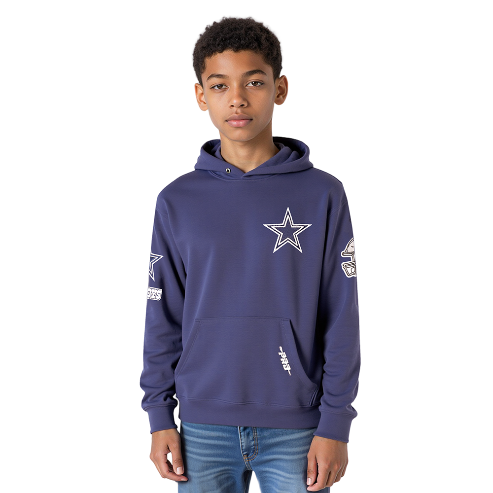 NFL DALLAS COWBOYS CLASSIC CHANDAIL À CAPUCHON EN MOLLETON POUR GARÇON JUNIOR (MARINE MINUIT)
