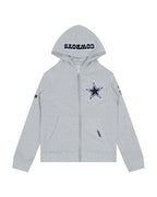NFL DALLAS COWBOYS CLASSIC BIG BOY'S FLEECE FULL ZIP HOODIE (HEATHER GREY)
