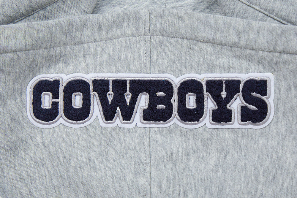 NFL DALLAS COWBOYS CLASSIC BIG BOY'S FLEECE FULL ZIP HOODIE (HEATHER GREY)