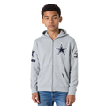 NFL DALLAS COWBOYS CLASSIC BIG BOY'S FLEECE FULL ZIP HOODIE (HEATHER GREY)