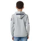 NFL DALLAS COWBOYS CLASSIC BIG BOY'S FLEECE FULL ZIP HOODIE (HEATHER GREY)