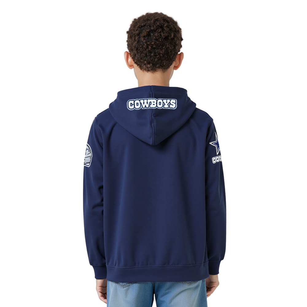 NFL DALLAS COWBOYS CLASSIC BIG BOYS FLEECE FULL ZIP HOODIE (MIDNIGHT NAVY)