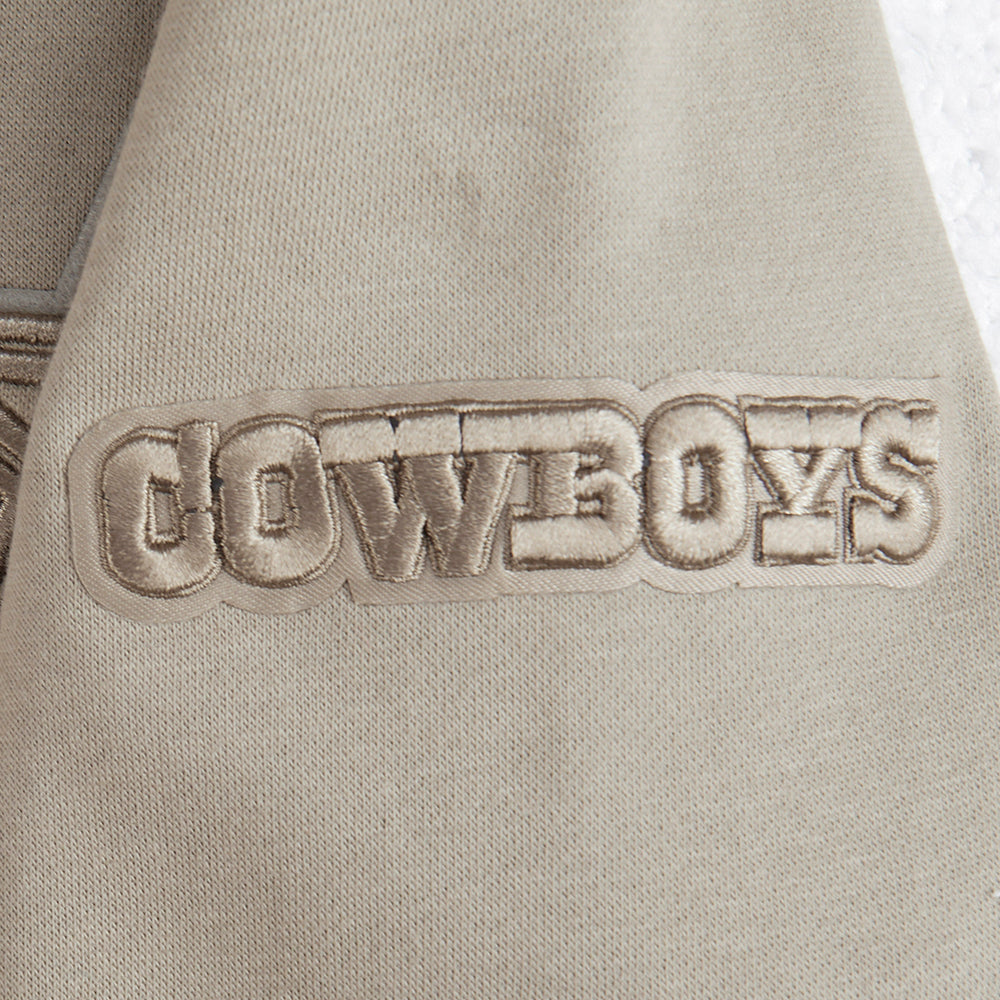 NFL DALLAS COWBOYS NEUTRAL BIG BOY'S FLEECE PULLOVER HOODIE (TAUPE)