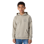 NFL DALLAS COWBOYS NEUTRAL BIG BOY'S FLEECE PULLOVER HOODIE (TAUPE)