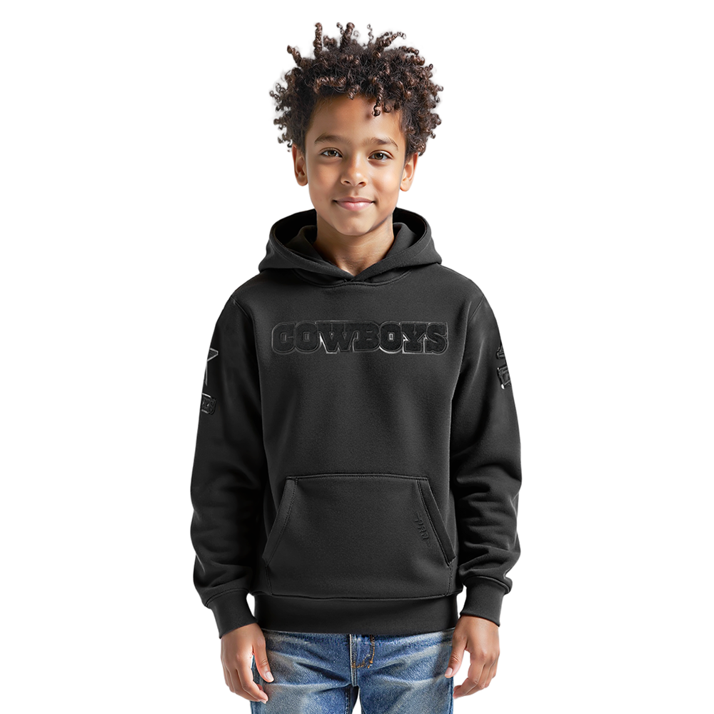 NFL DALLAS COWBOYS TRIPLE BLACK CHANDAIL À CAPUCHON EN MOLLETON POUR GARÇON JUNIOR (NOIR)