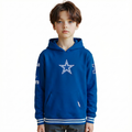 NFL DALLAS COWBOYS RETRO CLASSICS BIG BOY'S RIB FLEECE PO HOODIE (DODGER BLUE)