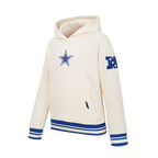 NFL DALLAS COWBOYS RETRO CLASSICS BIG BOY'S RIB FLEECE PO HOODIE (EGGSHELL/DODGER BLUE)