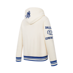 NFL DALLAS COWBOYS RETRO CLASSICS BIG BOY'S RIB FLEECE PO HOODIE (EGGSHELL/DODGER BLUE)