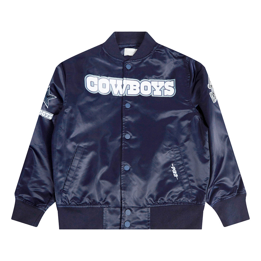 NFL DALLAS COWBOYS CLASSIC BIG BOY'S SATIN JACKET (MIDNIGHT NAVY)