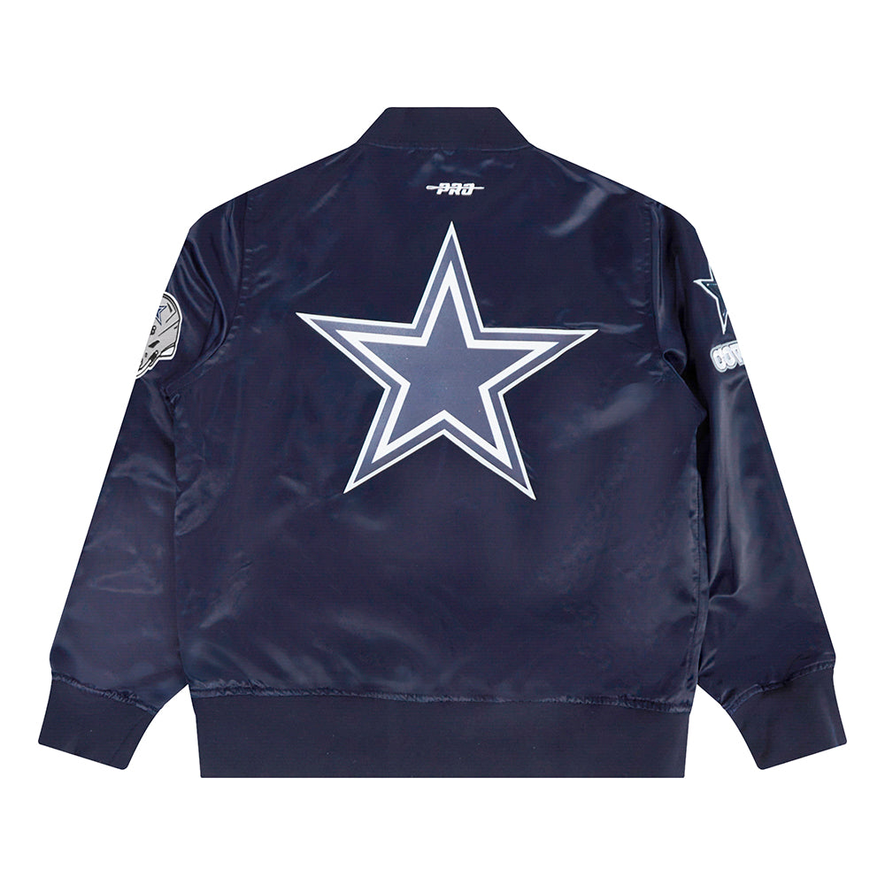 NFL DALLAS COWBOYS CLASSIC BIG BOY'S SATIN JACKET (MIDNIGHT NAVY)