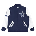NFL DALLAS COWBOYS CLASSIC BIG BOY'S WOOL VARSITY JACKET (MIDNIGHT NAVY/WHITE)