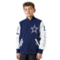 NFL DALLAS COWBOYS CLASSIC BIG BOY'S WOOL VARSITY JACKET (MIDNIGHT NAVY/WHITE)