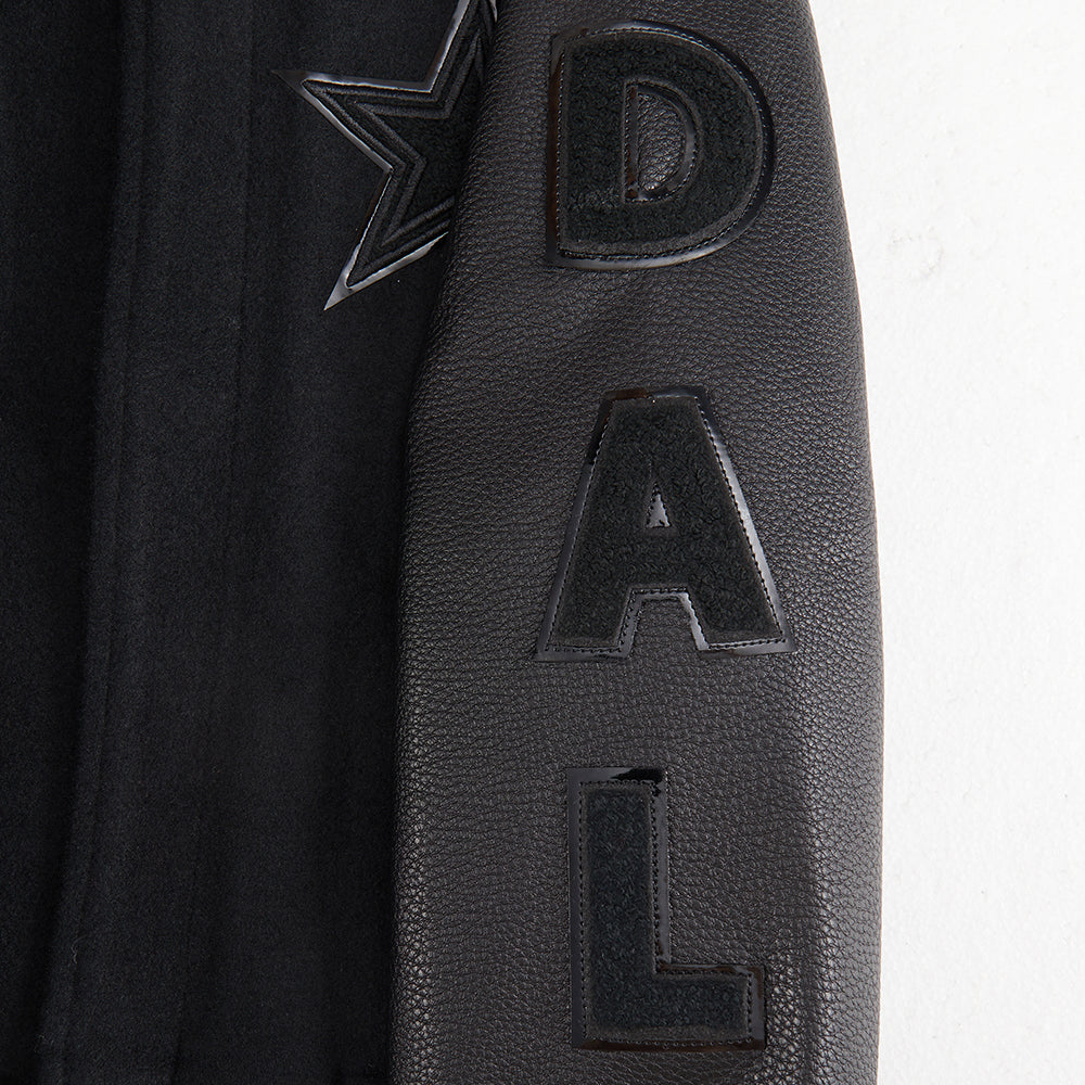 NFL DALLAS COWBOYS TRIPLE BLACK BLOUSON COLLÉGIAL EN LAINE POUR GARÇON JUNIOR (NOIR DE JAIS)