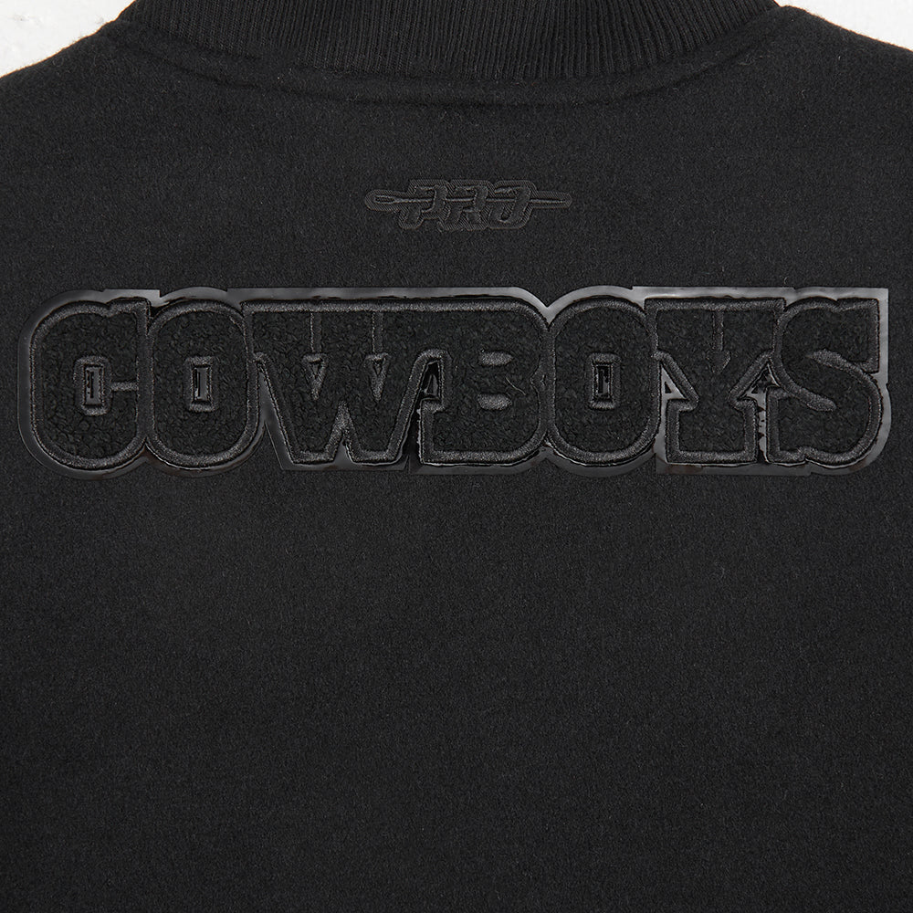 NFL DALLAS COWBOYS TRIPLE BLACK BLOUSON COLLÉGIAL EN LAINE POUR GARÇON JUNIOR (NOIR DE JAIS)