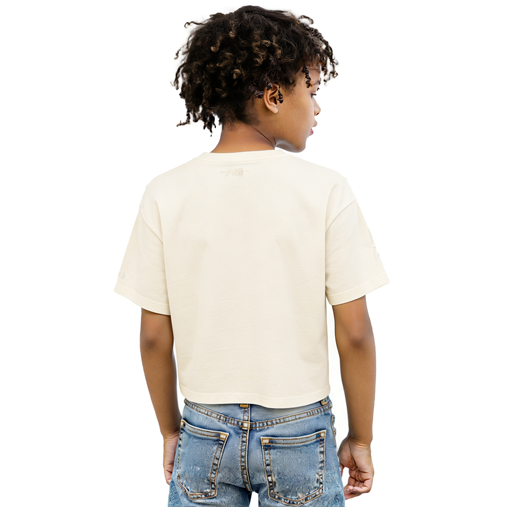 NFL DALLAS COWBOYS NEUTRAL T-SHIRT À COUPE CARRÉE À MANCHES COURTES POUR FILLE JUNIOR (COQUILLE D'ŒUF)